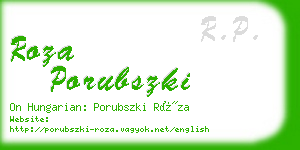 roza porubszki business card